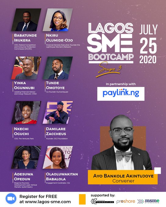 Lagos SME Bootcamp To Hold Virtual 3rd Edition on July 25