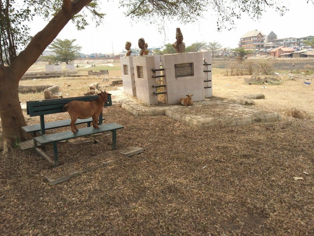 INVESTIGATION: Nelson Mandela Freedom Park Osogbo in Ruins, Abandoned, Overtaken by goats