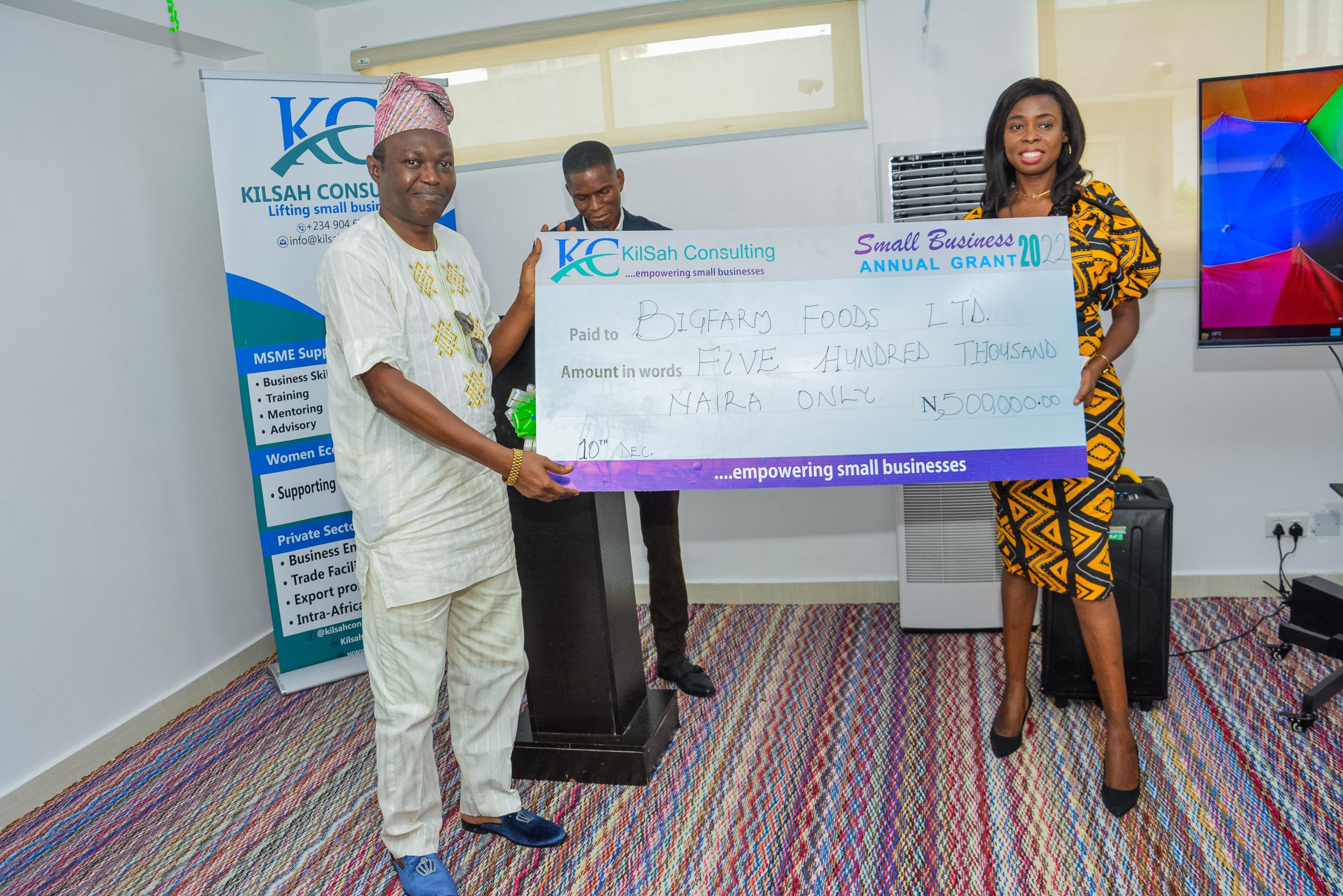 Small Business Owners Receive N2m Kilsah Consulting Fund
